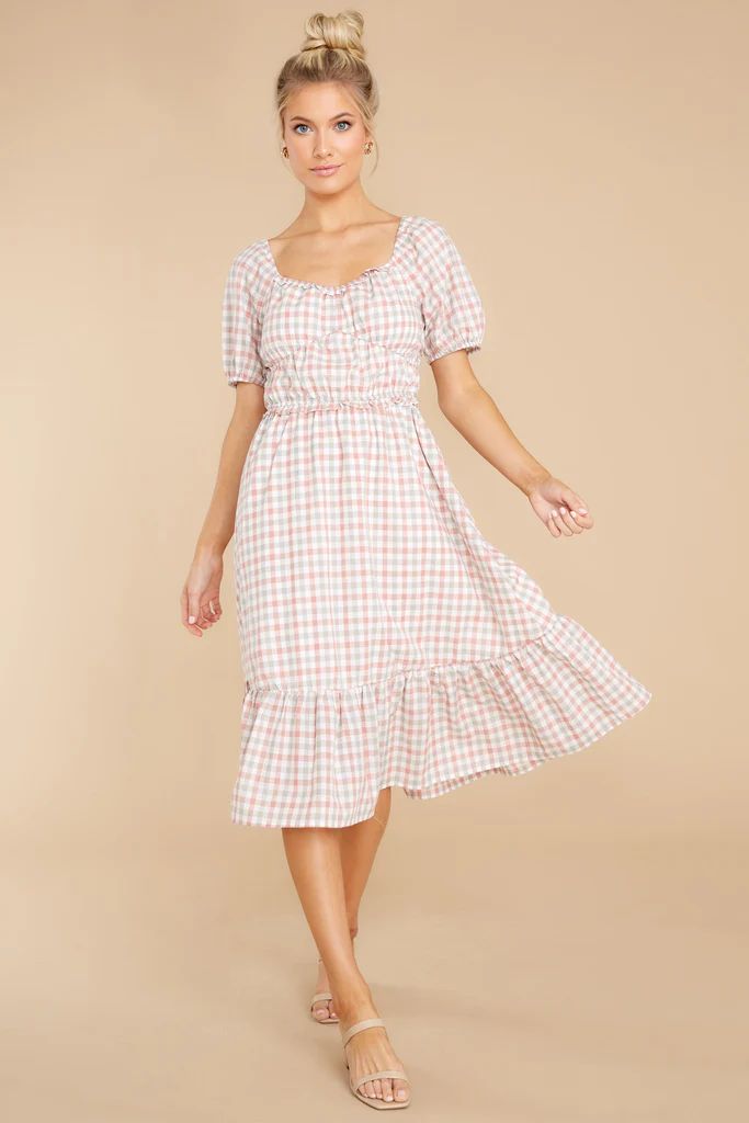 Sweeter Than Before Clay Multi Gingham Dress | Red Dress 