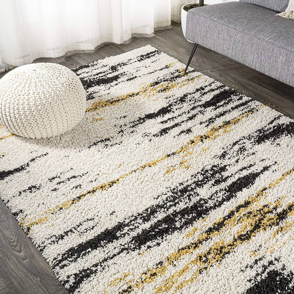 JONATHAN Y SHG102A-8 Nova Modern Bold Strie' Shag Indoor Area-Rug Bohemian Contemporary Abstract ... | Amazon (US)