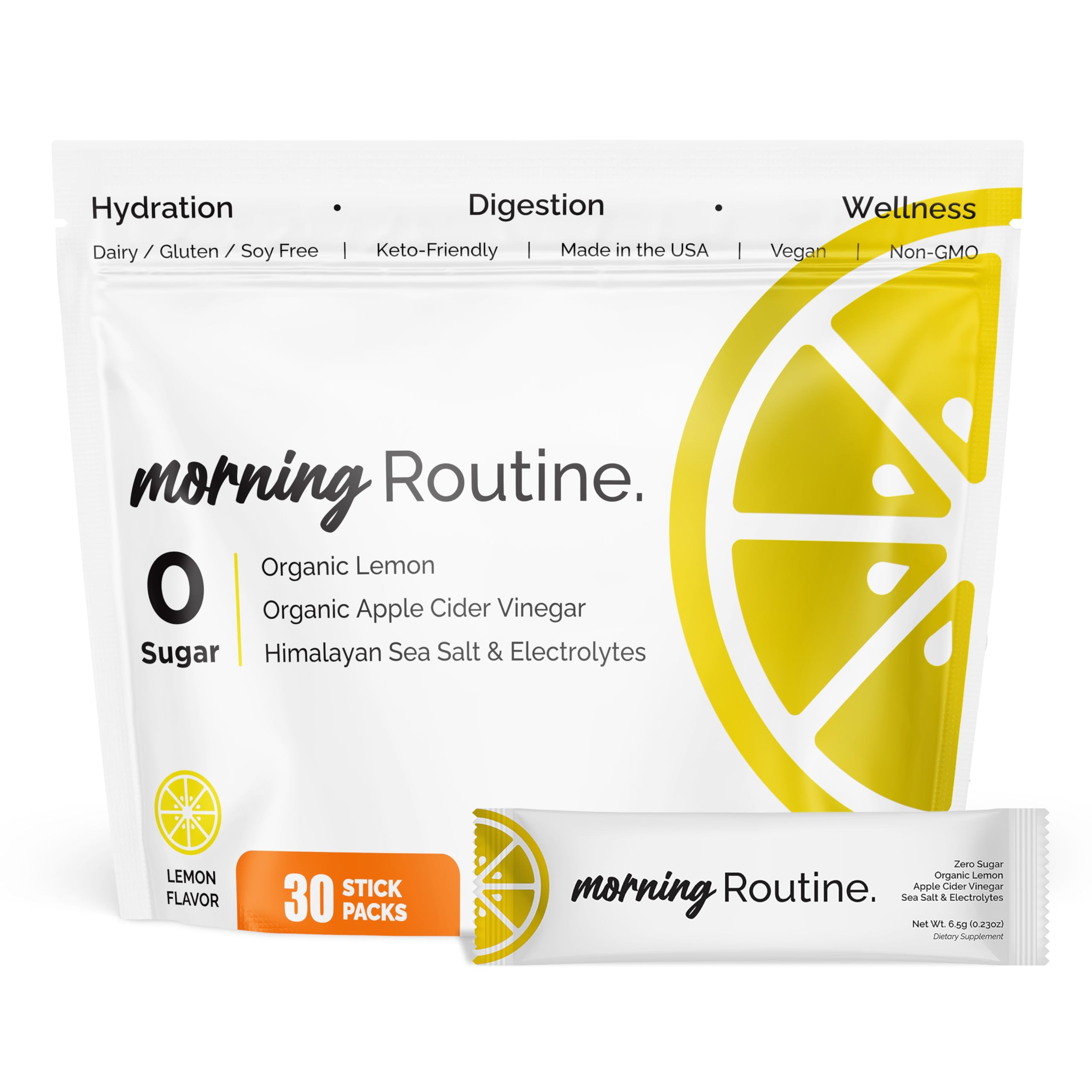 Amazon.com: ROUTINE Morning Daily Hydration | Electrolyte Powder Packets | Lemon, Apple Cider Vin... | Amazon (US)