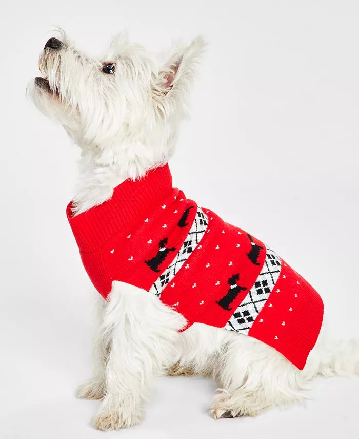 Charter Club Dog Walking Scottie Holiday Sweater, Created for Macy's & Reviews - Pet Accessories ... | Macys (US)
