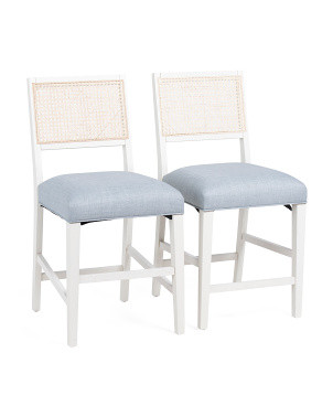 Set Of 2 Cane Back Counter Stools | Furniture & Lighting | Marshalls | Marshalls