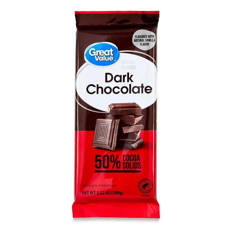 Great Value Dark Chocolate Bar, 3.52 oz | Walmart (US)