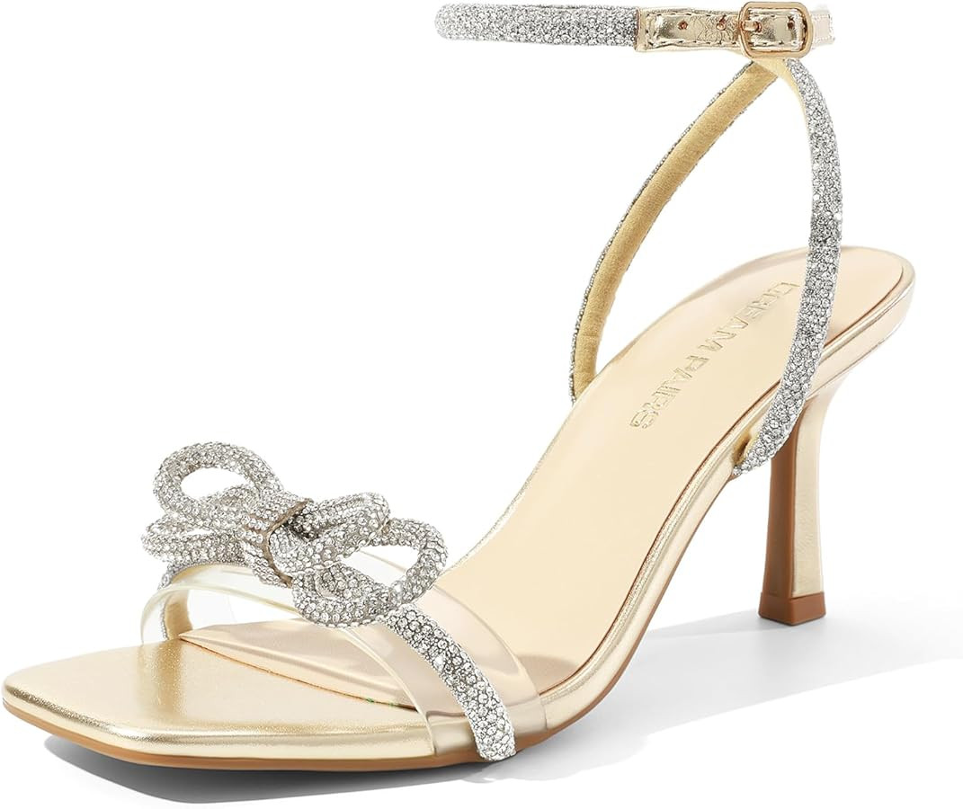 DREAM PAIRS Women's Rhinestone Ankle Strap Dress Sandals | Amazon (US)