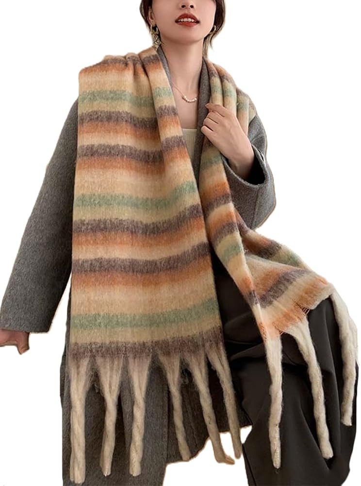 Wander Agio Winter Women Warm Scarf Long Shawl Large Scarves Cold Weather Thicker Blanket Wrap Co... | Amazon (US)