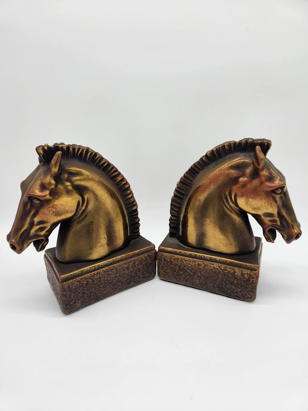 Vintage Pair of Bronze/bronze Plated Horse Head Bookends - Etsy | Etsy (US)