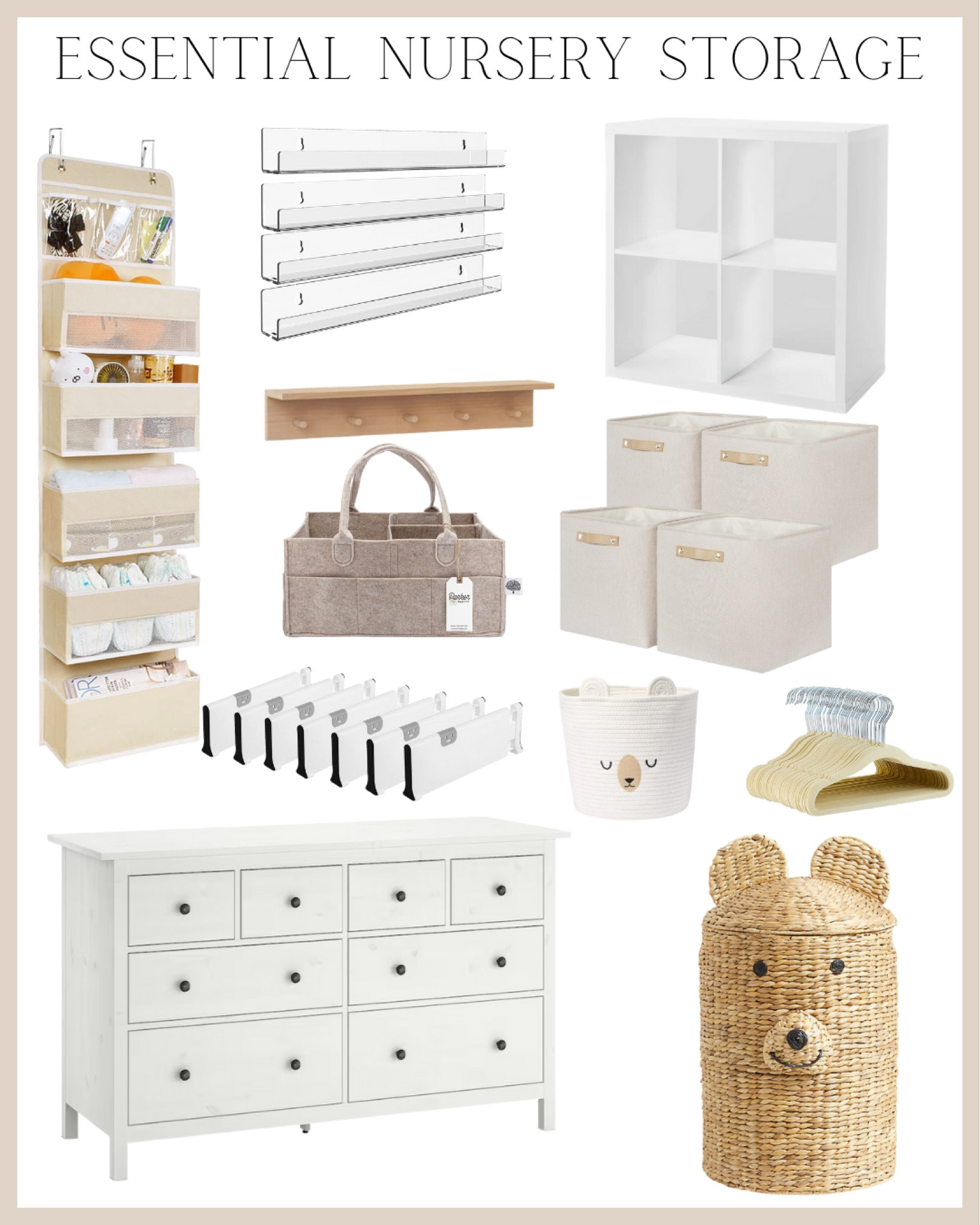 Essentials for nursery
Must haves for baby
Storage
Organization
Dresser, shelving, ideas


#LTKhome #LTKfamily #LTKbaby