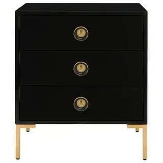 SAFAVIEH Couture Lucian 3-Drawer Side Table- Black / Brass - 24" W x 18" L x 28" H | Bed Bath & Beyond