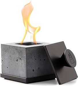 FLIKR Fire Personal Concrete Fireplace – Tabletop Smokeless Fire Pit with Fire Pit Snuffer Lid ... | Amazon (US)