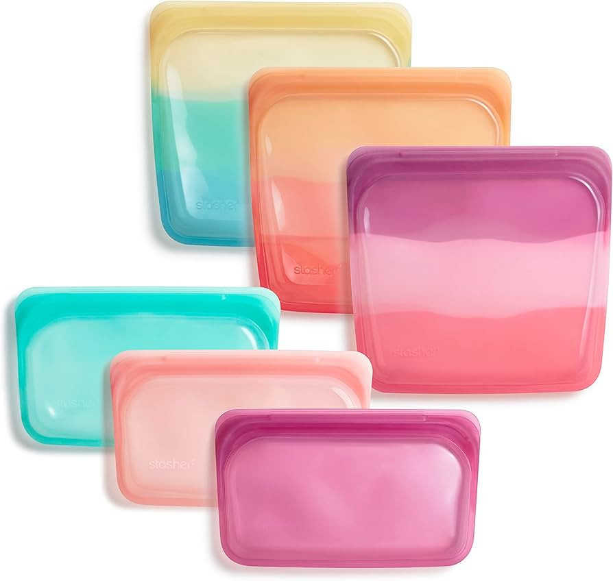 Stasher Reusable Silicone Storage Bag, Food Storage Container, Microwave and Dishwasher Safe, Lea... | Amazon (US)