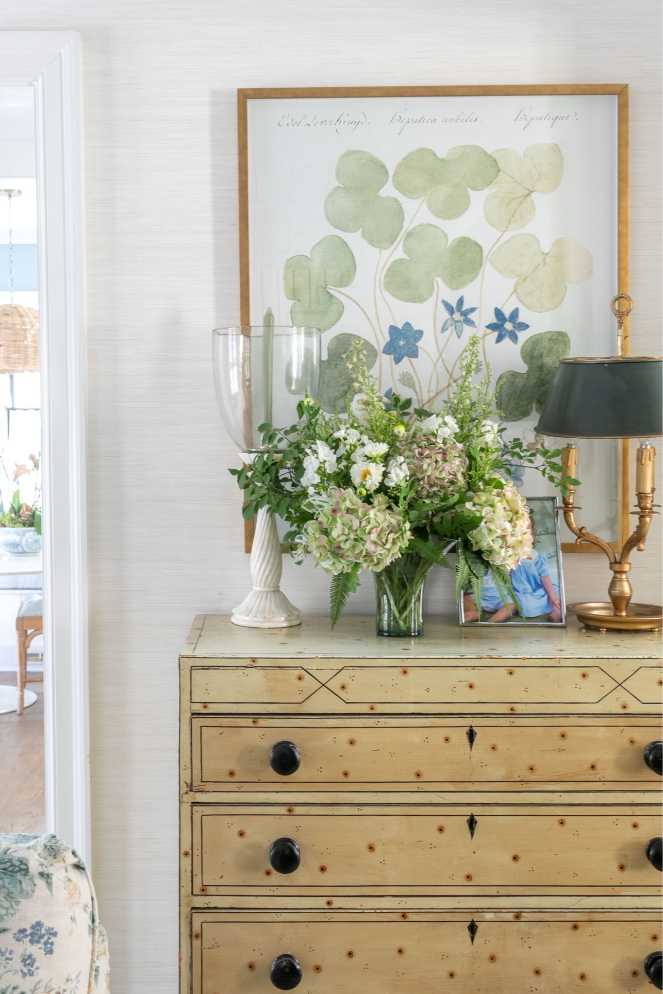 One of my most asked questions is about the art piece here — I just found online for under $200 framed! 