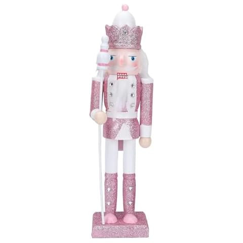 BEOSOFLOY Nutcracker Soldier 12in Christmas Nutcracker Figure Wooden Pink Nutcracker Soldier Fest... | Amazon (US)
