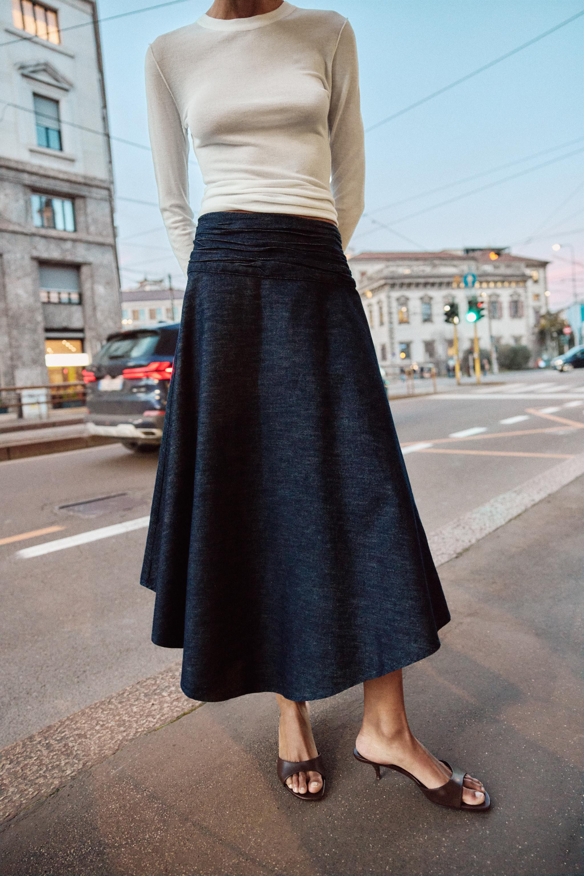 Z1975 ASYMMETRIC MIDI SKIRT | Zara US