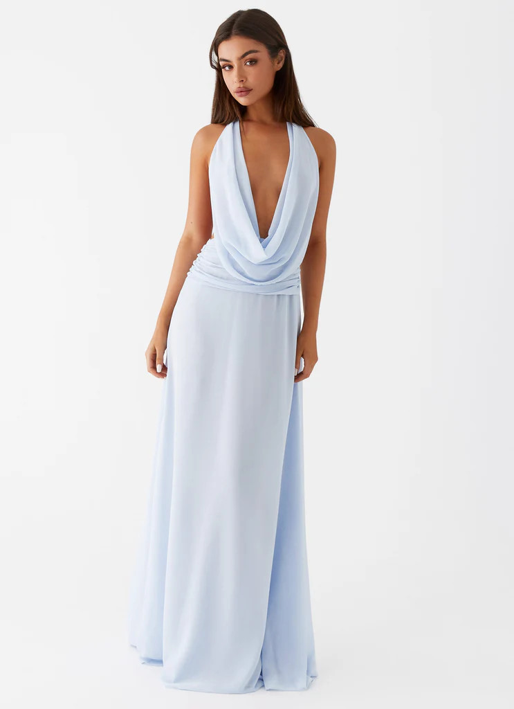 Elysia Chiffon Maxi Dress - Baby Blue | Peppermayo (Global)