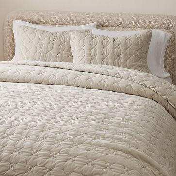 Embroidered Washed Velvet Quilt & Shams | West Elm (US)