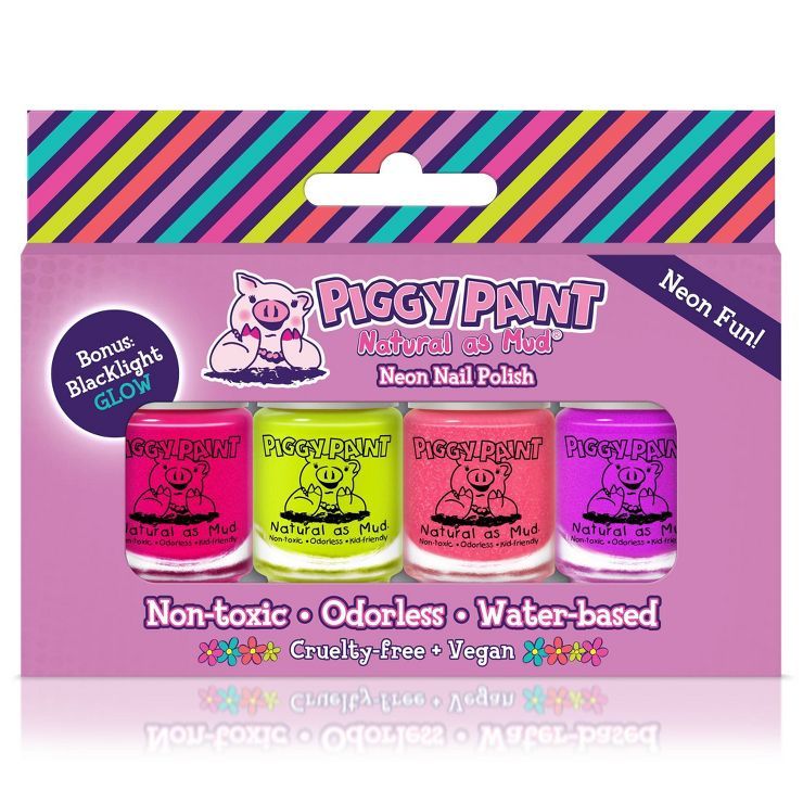 Piggy Paint Nail Polish Set - Neon - 4pk/0.48 fl oz | Target