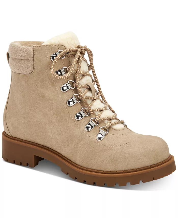 Style & Co Maariah Lace-Up Lug Sole Booties, Created for Macy's & Reviews - Booties - Shoes - Mac... | Macys (US)