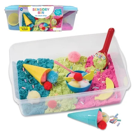 Creativity for Kids Sensory Bin: Ice Cream Shop Playset - Toddler Learning Toys for Kids Ages 3-4+, Kids Pretend Play Ice Cream Set, Kids Gifts for Girls and Boys | Walmart (US)