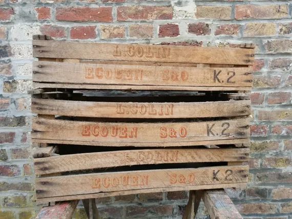 Wood crates, fruit and vegetable storage boxes, rustic decor, French country | Etsy (US)