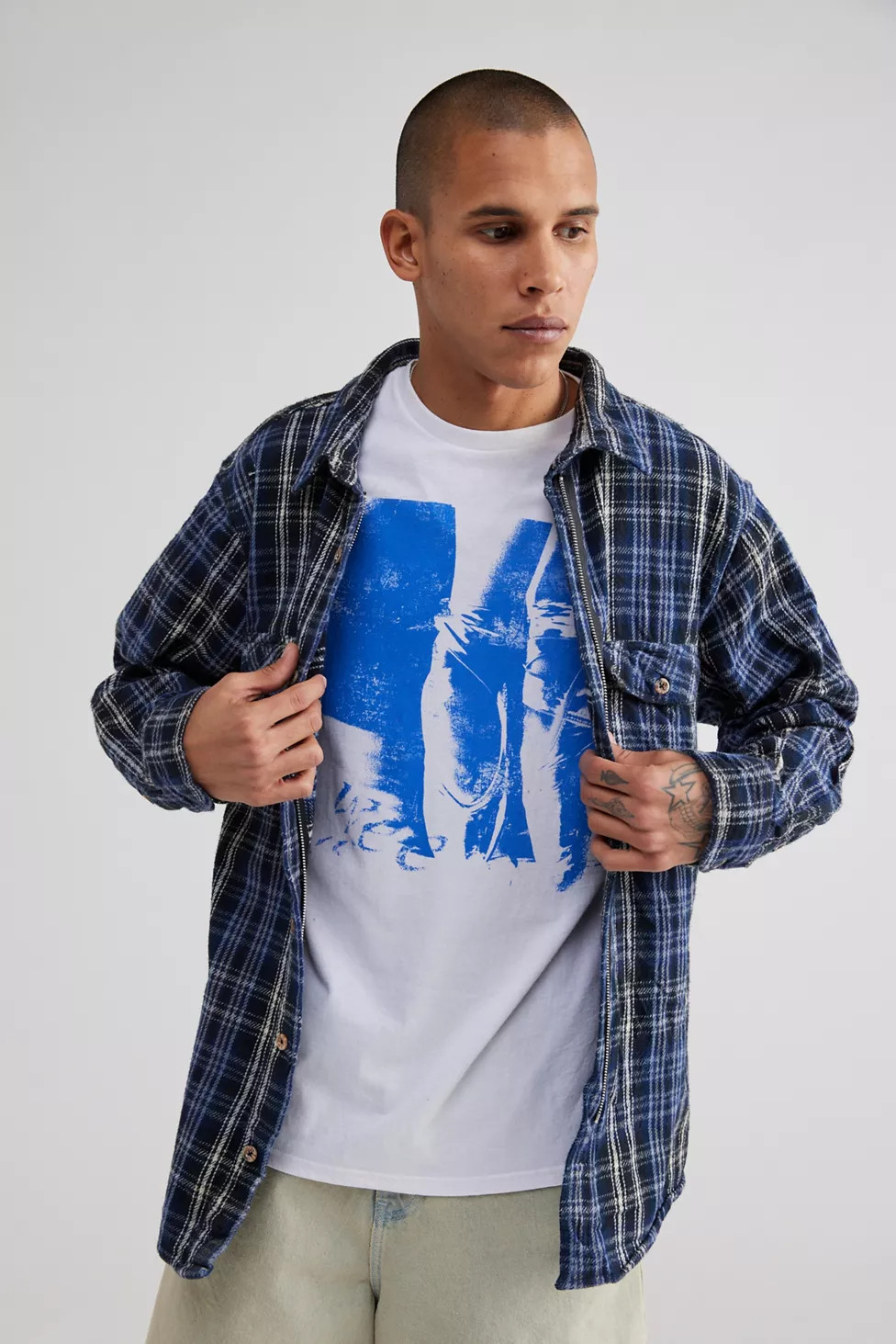 Urban Renewal Remade Full Zip Heavy Flannel Shirt | Urban Outfitters (US and RoW)