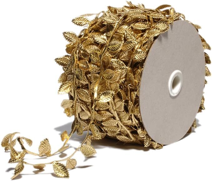 Gold Leaves Leaf Ribbon Trim Rope - 20 Yards - for Garland DIY Crafts and Party Wedding Home Deco... | Amazon (US)