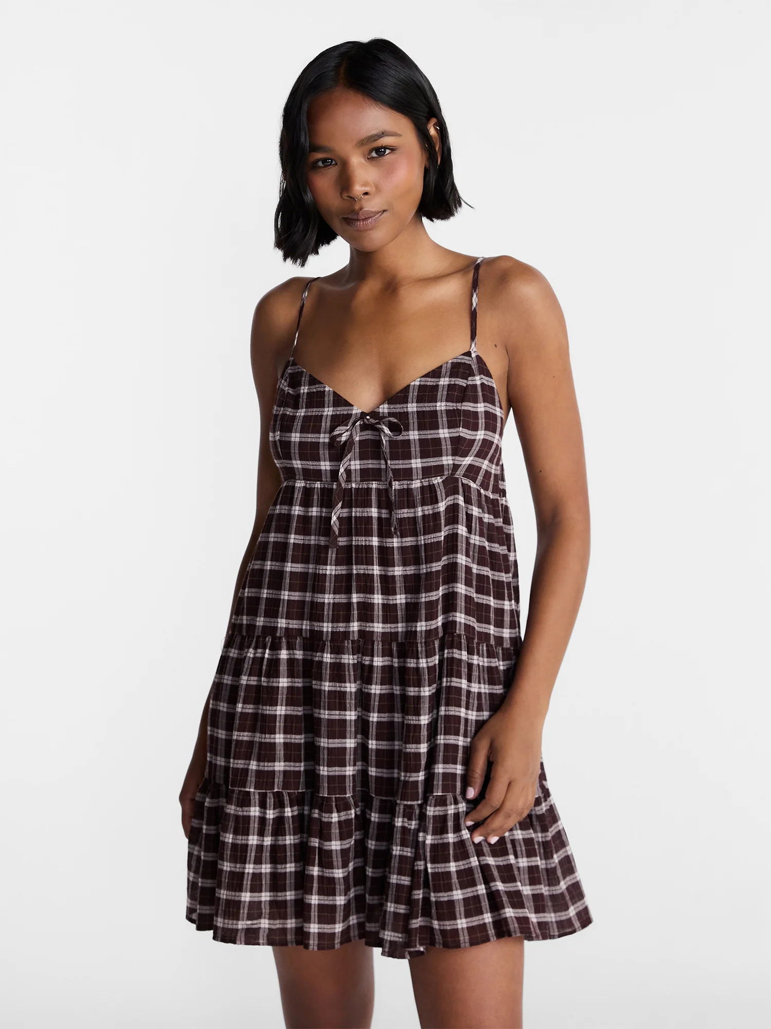 No Boundaries Tiered Trapeze Dress, Women's XXS-XXL | Walmart (US)