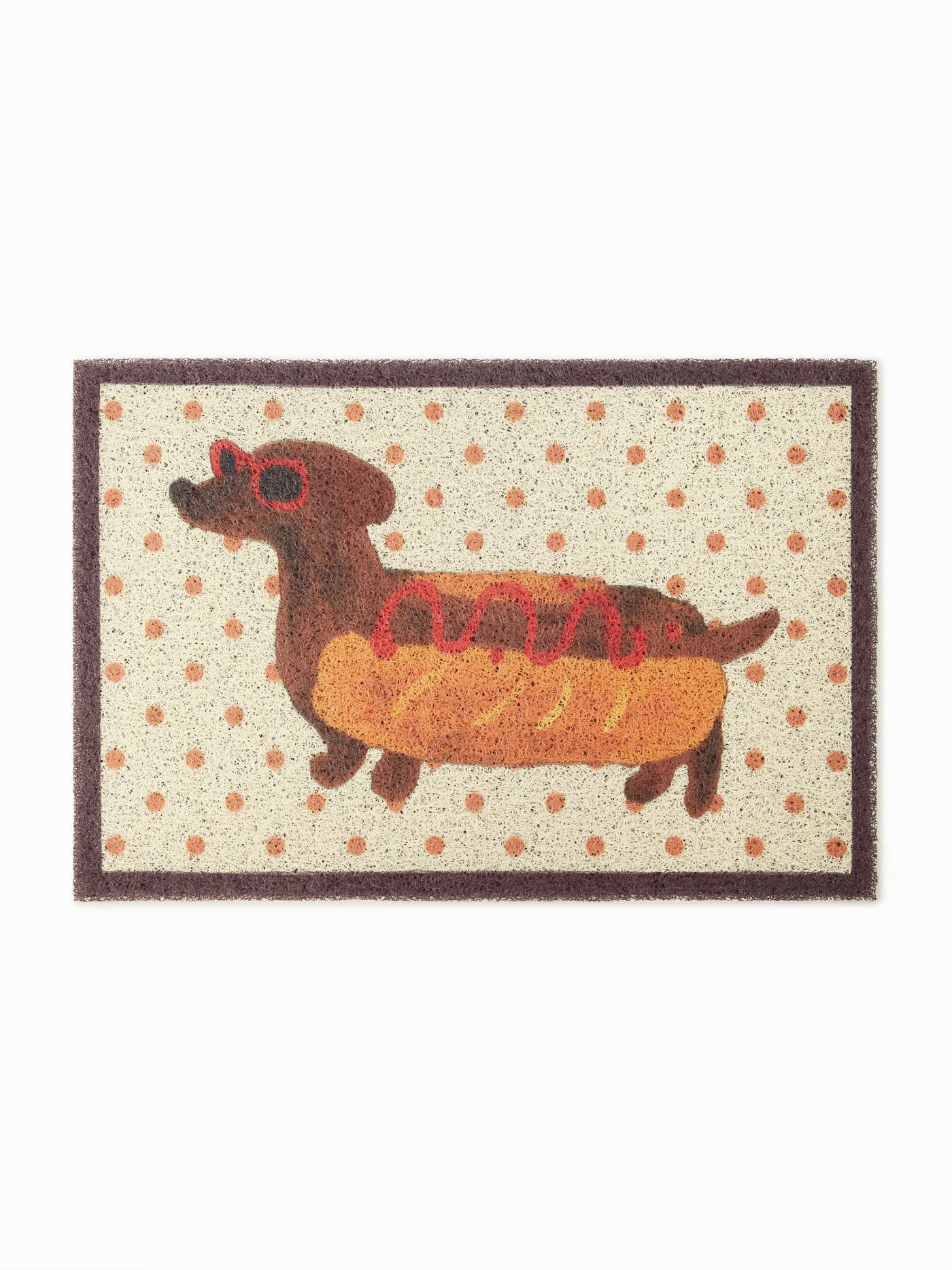 POLKA DOT DUCHSHUND DOOR MAT For Daily Casual | Cider
