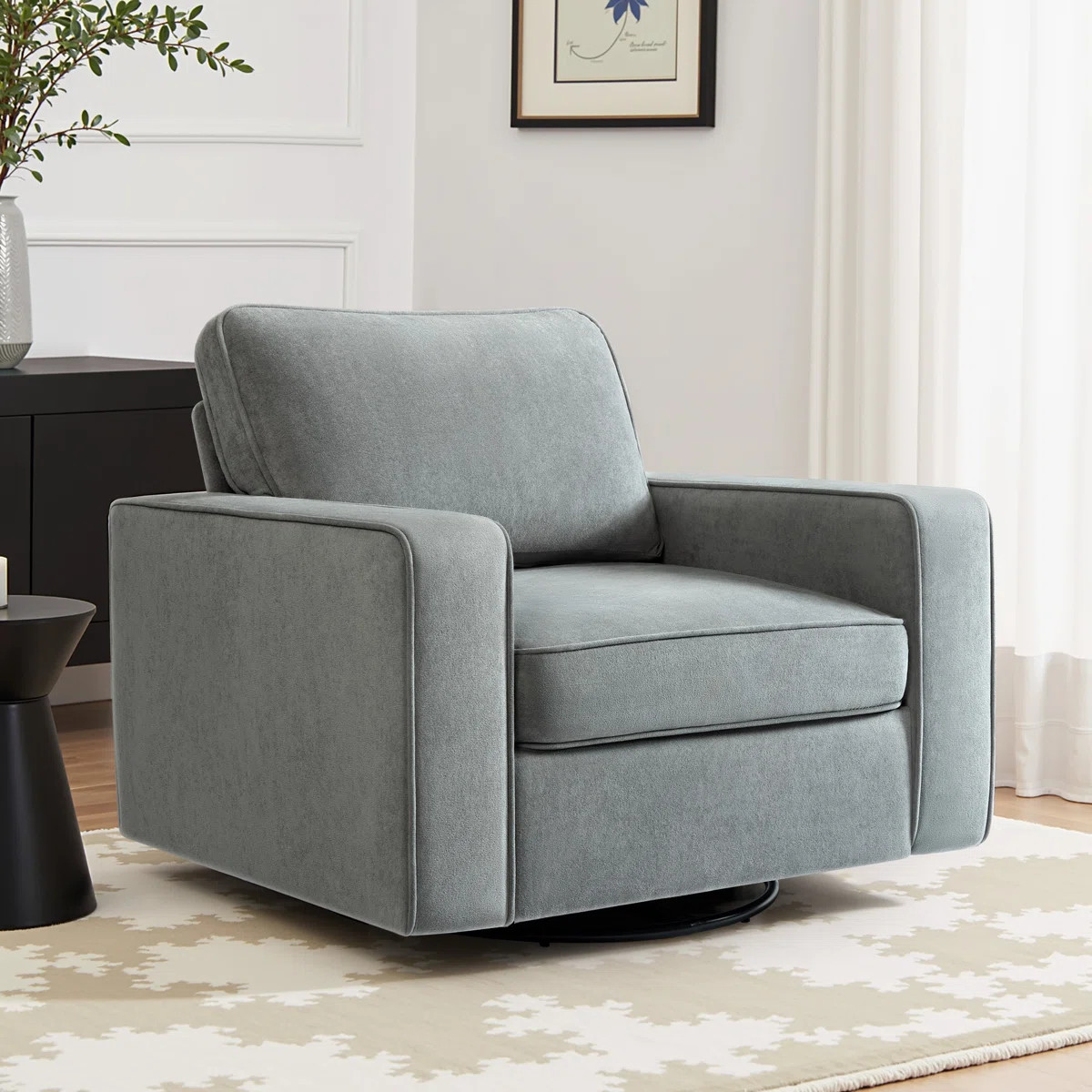 36.2" Wide Upholstered Swivel Accent Armchair | Wayfair North America