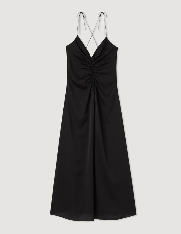 Long dress with narrow straps | Sandro-Paris US