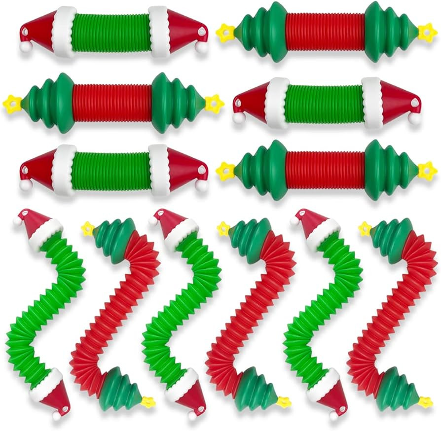 Anditoy 6 Pack Christmas Mini Pop Tubes Sensory Toys for Kids Boys Girls Toddlers Christmas Stock... | Amazon (US)