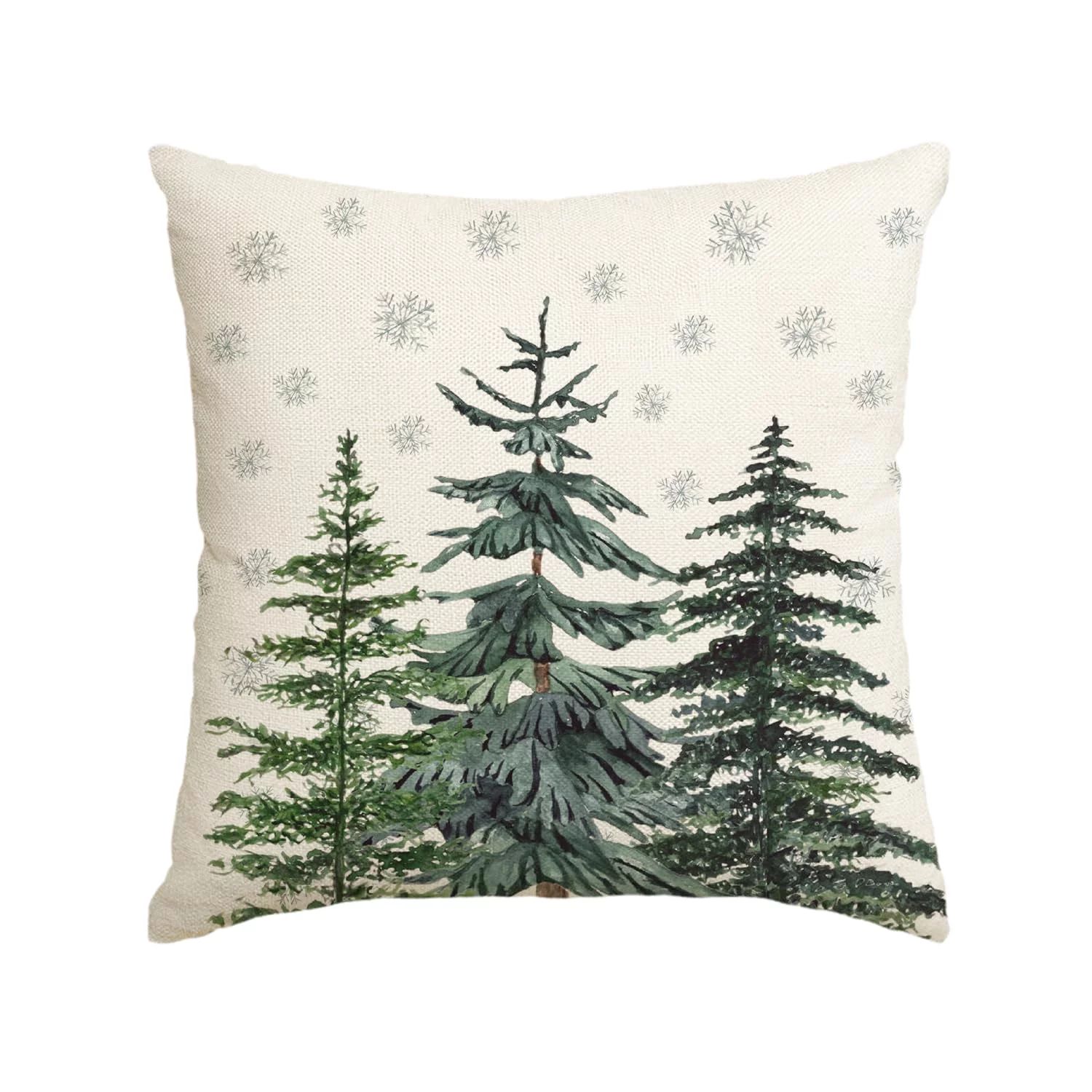 Artoid Mode Christmas Trees Snowflake Throw Pillow Cover, 18 x 18 Inch Winter Holiday Cushion Cas... | Walmart (US)