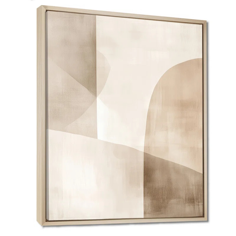 Beige Minimalist Wall Art, Neutral Abstract Canvas, Minimal Wall Art - Neutral Shapes In Balance | Wayfair North America