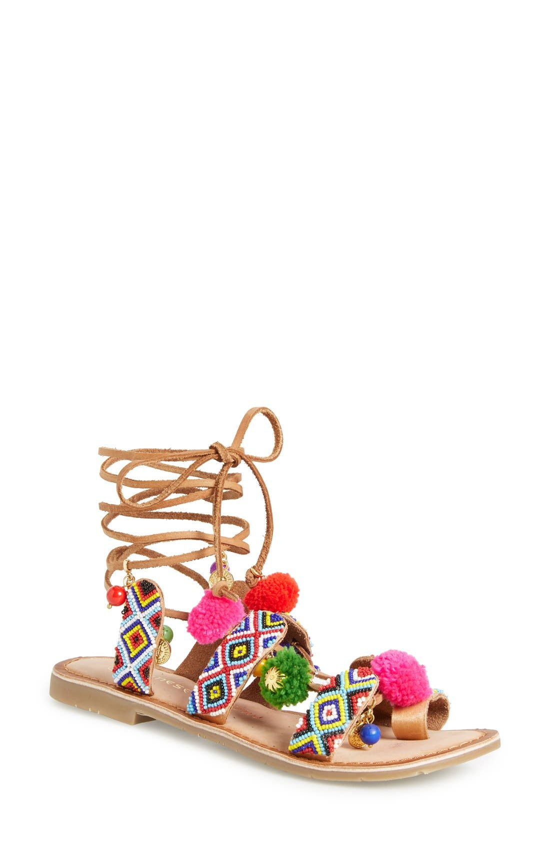 'Posh' Embellished Lace-Up Sandal | Nordstrom