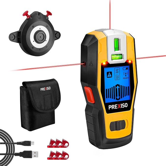 PREXISO 2-in-1 Stud Finder with Laser Level, Rechargeable Multi Surface Cross Line Laser & Wall S... | Amazon (US)