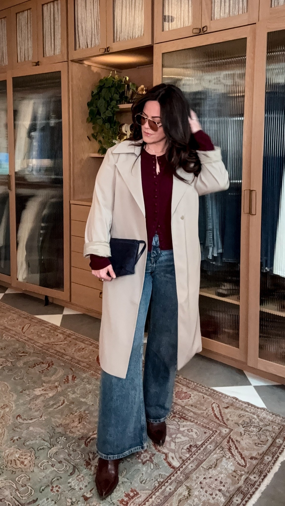 Midsize outfit Inspo - size 14 - winter fashion - casual outfit 

Undies XL
Bra 38dd
Jeans size 14
Cardigan XL
Trench coat XL

#LTKMidsize #LTKSeasonal