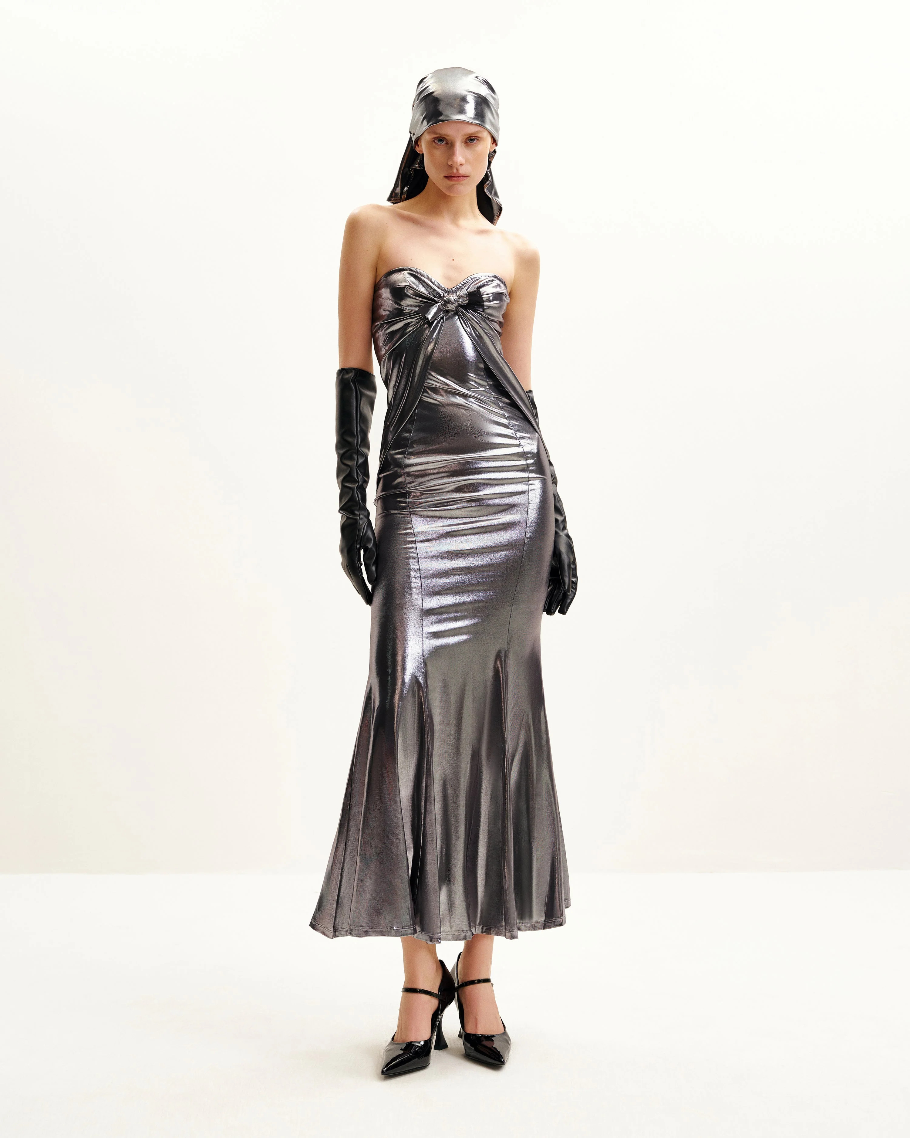 Olivia Silver Maxi Tube Dress - Silver | JW PEI US