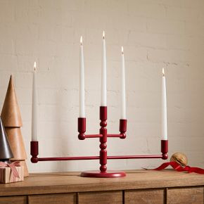 Red Metal Candelabra | West Elm (US)