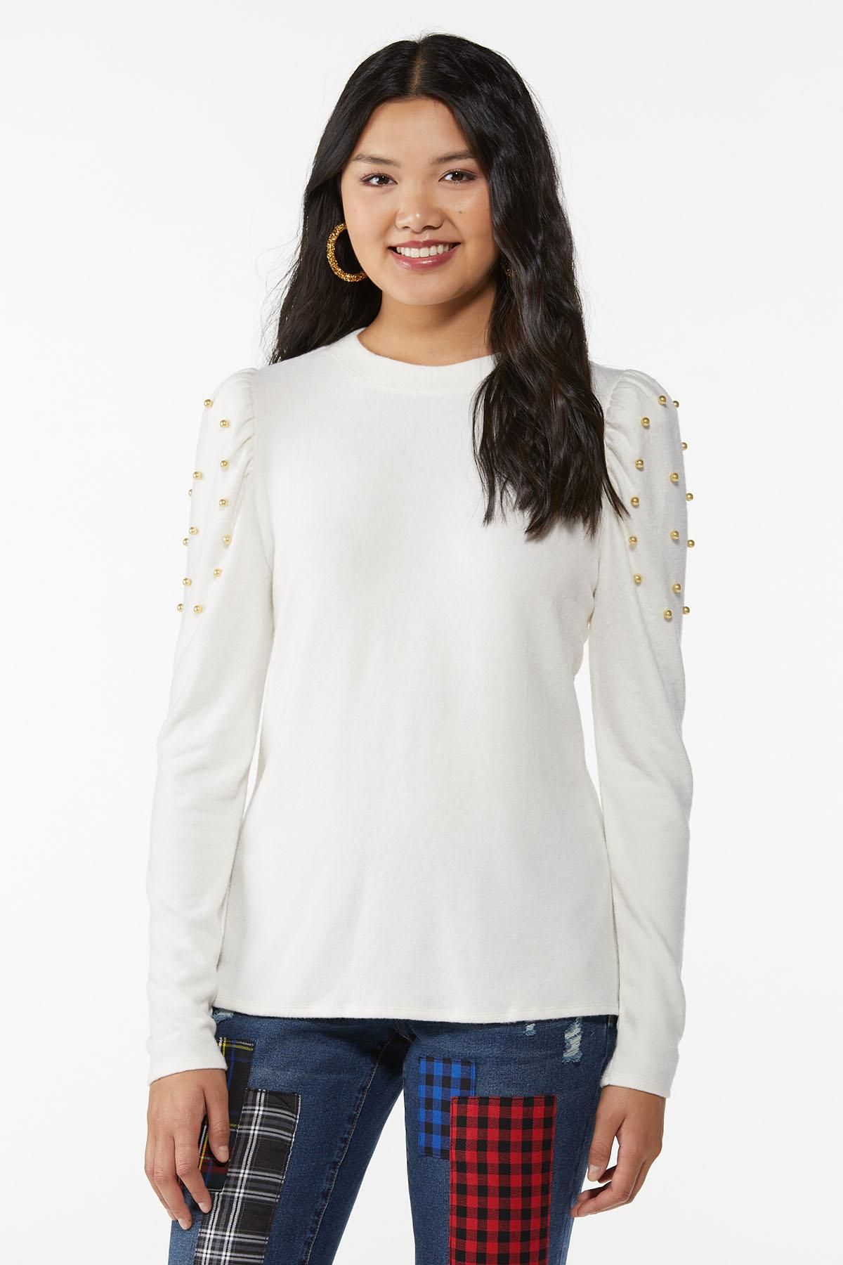 Embellished Sleeve Top | Cato Fashions