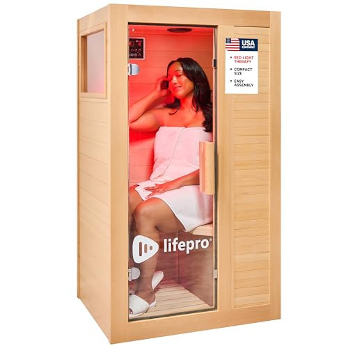 LifePro Rejuvacure Cozy Far Infrared Sauna with Red Light Therapy – 1 Person Home Sauna Box, 7 Carbon Fiber Heaters, Canadian Hemlock, Bluetooth & Chromotherapy – Indoor Relaxation & Wellness | Amazon (US)