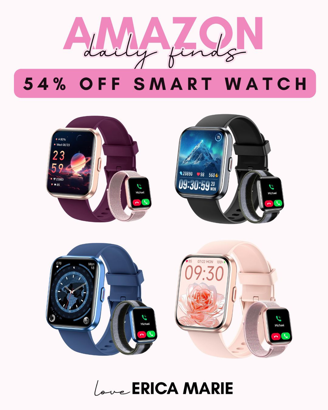 Shop smartwatches on sale for up to 54% off. These feature-packed watches are perfect for tracking workouts, monitoring your health, receiving notifications, and staying connected throughout the day. Save on smartwatches for everyday use while these limited-time deals last. 

 #LTKfitnessgoals #LTKActive #LTKSaleAlert