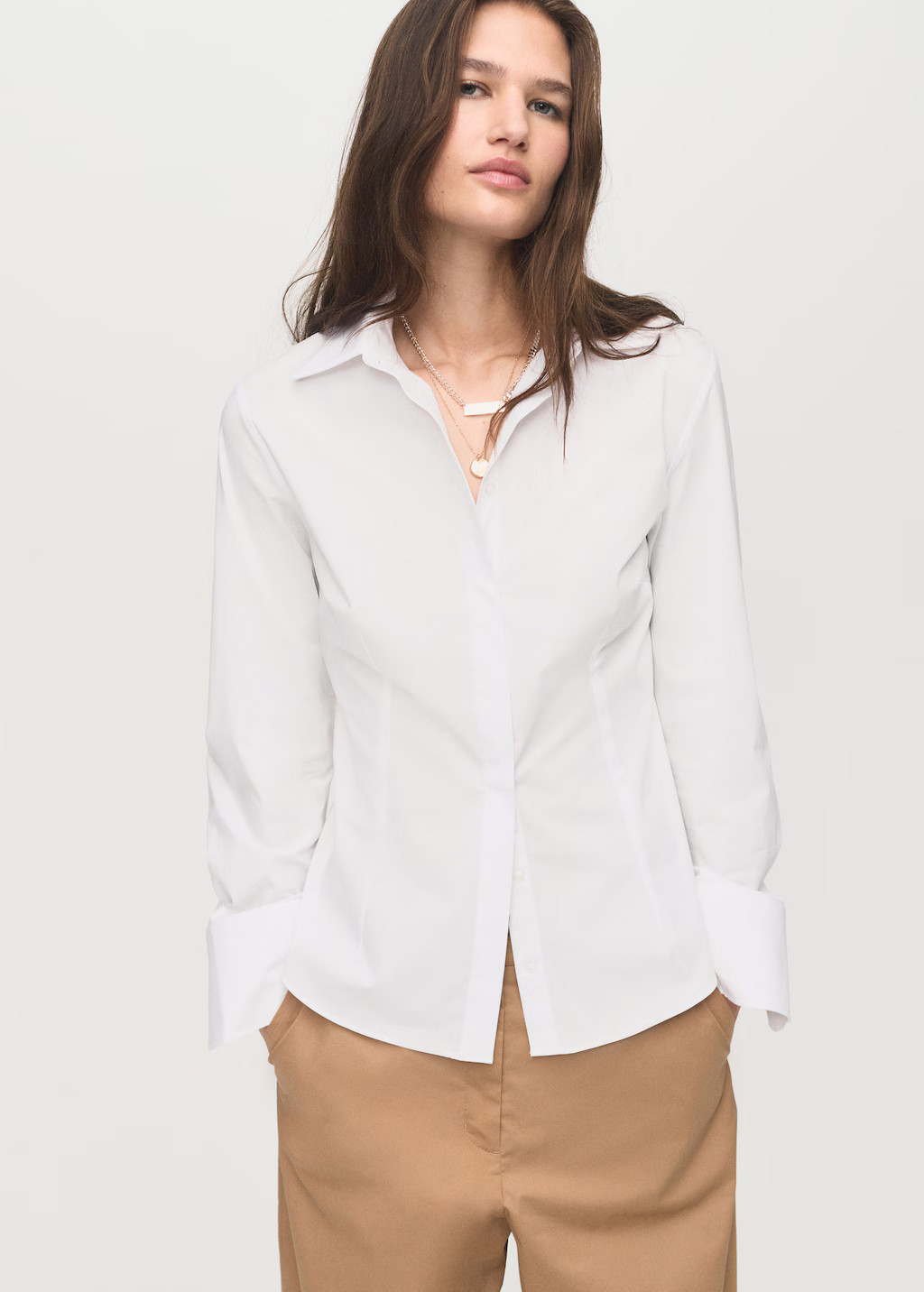 Slim-fit poplin shirt - Women | MANGO USA | Mango (US/MX/AU)