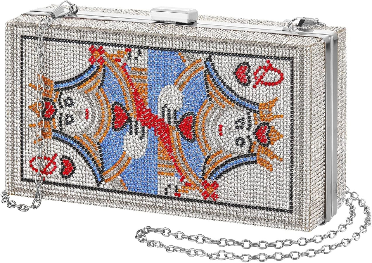 Trnayi Poker Card Queen Evening Bags Clutches Valentine's Day Gift Ace of Spades Hearts Purse Rhi... | Amazon (US)