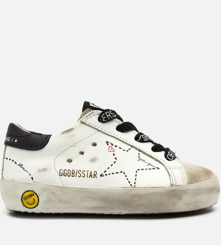 Golden Goose Toddlers' Super Star Family Leather Trainers - White/Ice | Coggles (Global)
