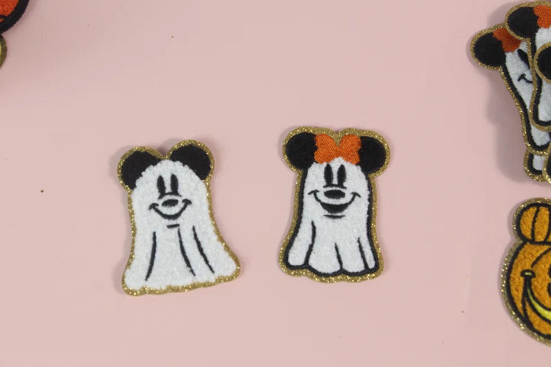 Disney Halloween Iron on Mickey Ghost Patch Minnie Mouse Ghost Patch Mickey Pumpkin Patch Minnie ... | Etsy (US)