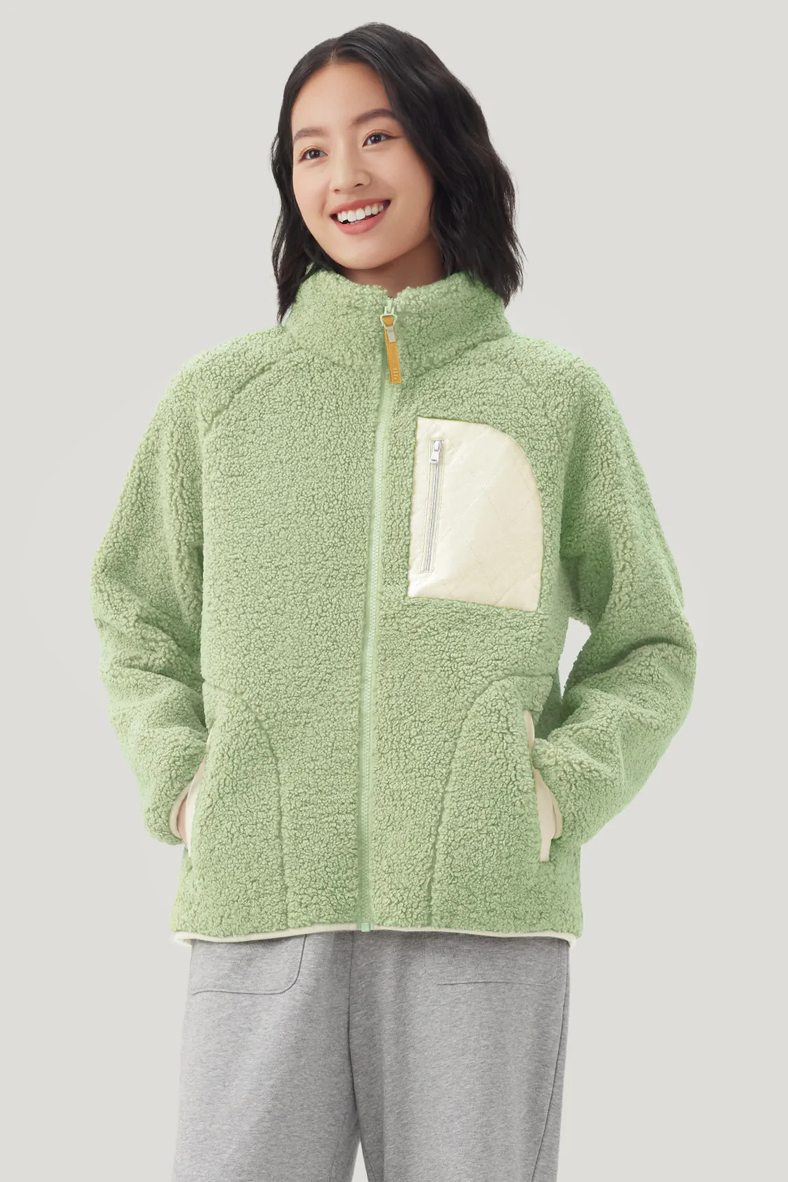 Women's Fleece Fuzzy Faux Shearling Zipper Jacket | Beneunder