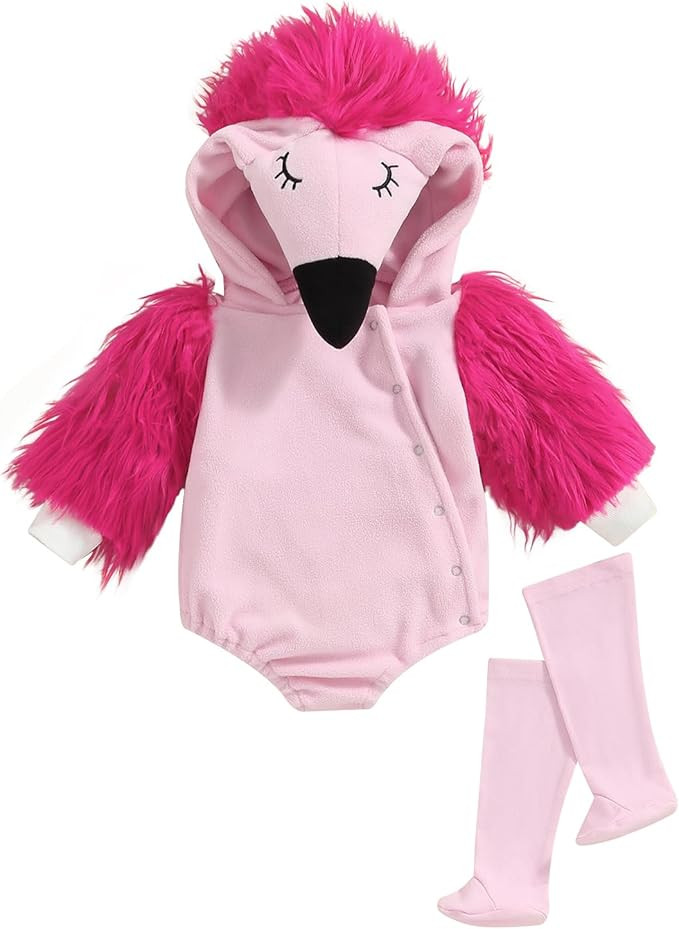 WALLARENEAR Baby Halloween Costumes Animal Hooded Romper Zip Jumpsuit with Leg Warmers Newborn Ha... | Amazon (US)