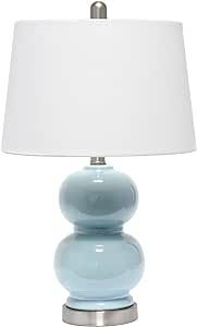 Elegant Designs LT2100-LTB Stacked Stone Double Gourd Ceramic Lamp, Light Blue | Amazon (US)