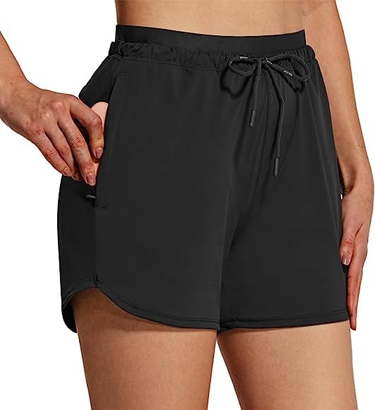 BALEAF Women's Hiking Shorts 4" Quick Dry with Zip Pockets Athletic Summer Running Stretch Active... | Amazon (US)