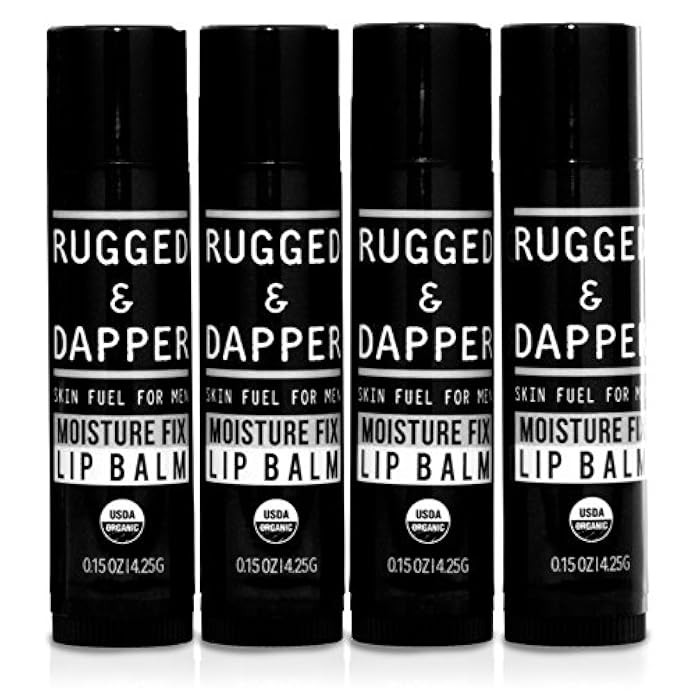 RUGGED & DAPPER – Lip Balm for Men – 4 Pack – Organic & 100% Natural Ingredients, Matte Chapstick Se | Amazon (US)