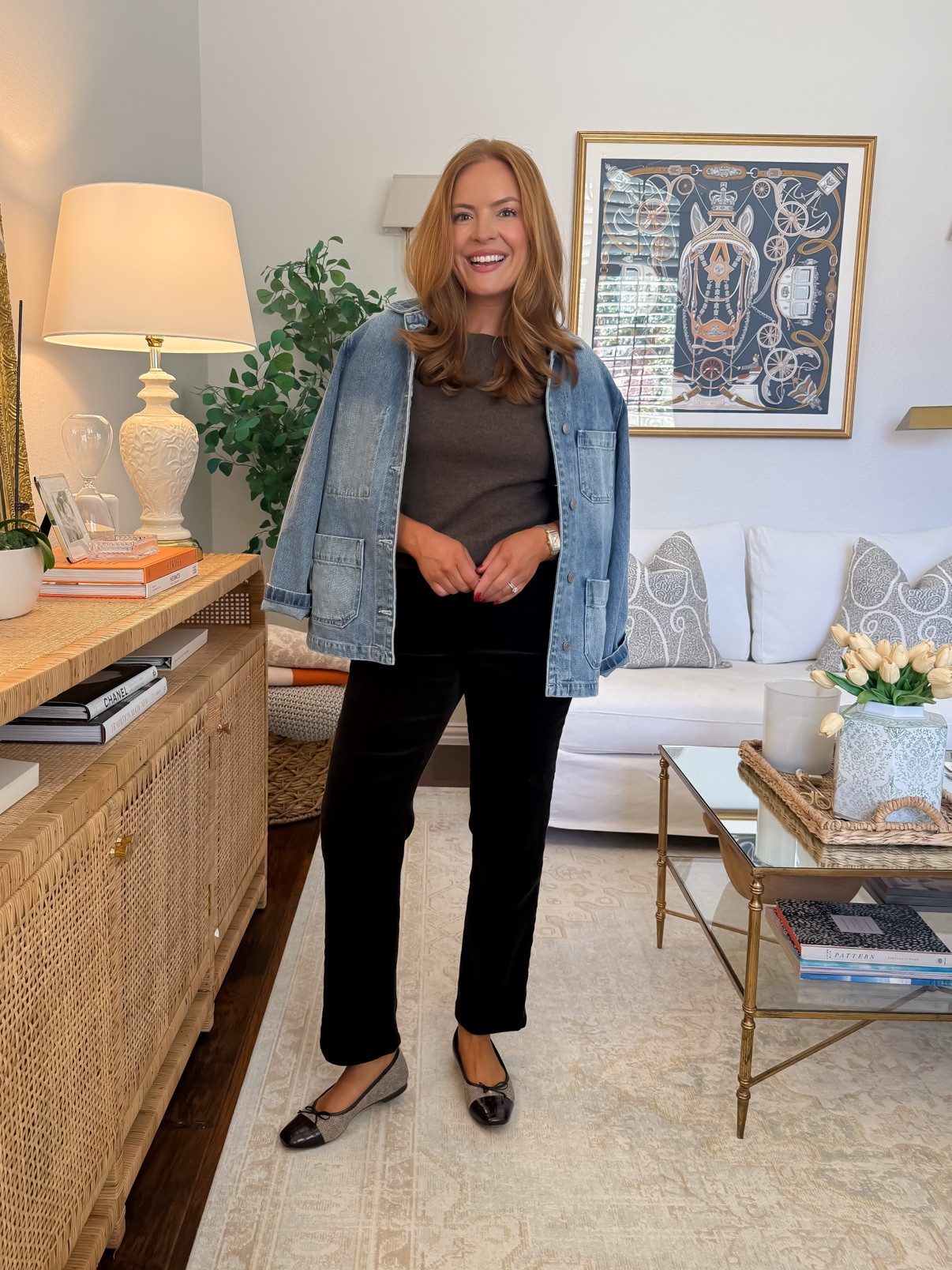 Sizing: wearing a small in denim jacket, small cashmere sweater and 28 short in pants🍂

Stretchy fall staples for after having a baby — all from Quince. The oversized denim jacket layers over literally anything, and these chocolate velvet pants have a stretchy waist that feels like leggings but looks dressed up.

#postpartumstyle #falloutfits #fallcapsulewardrobe #mompooch #postpartumbody #momstyle #quincefinds #affordablefashion #fallstaples