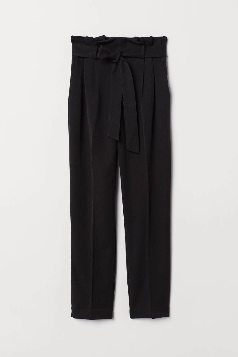 H & M - Paper-bag Pants - Black | H&M (US + CA)